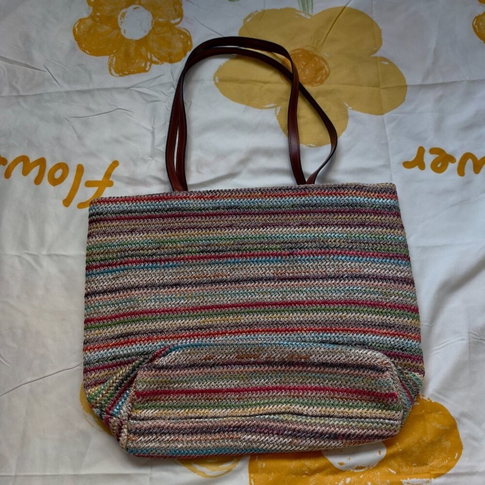 🥨Miu Miu Embroidered Woven Beach Tote Bag - Picture 7 of 7
